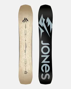 Jones Flagship のトップデッキ：ウッドグレイン基調に Jones の山型アイコンとセンターのスパイングラフィック