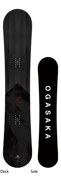 Ogasaka CT 25-26 トップデッキ(黒ベース・山モチーフ)とソール(OGASAKAロゴ入り)