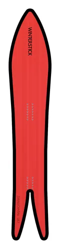Winterstick Swallowtail 183cm 現行モデル:赤いトップデッキ、長いノーズと深くV字に割れたスワローテール